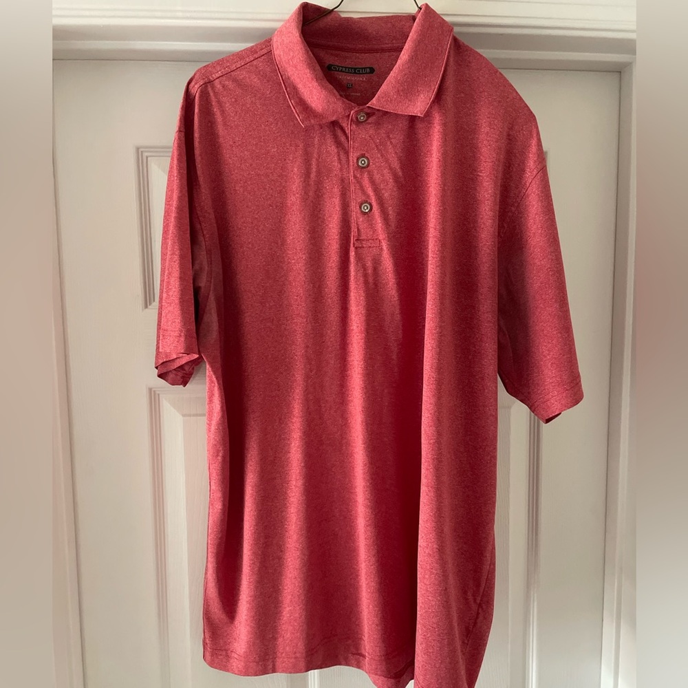 Red golf polo